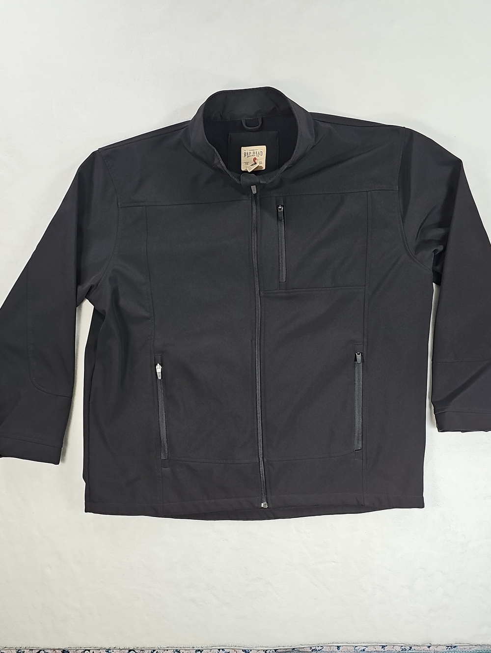 Red Head Brand Co Mens 2XL Softshell Jacket Black Fleece Lined Full‎ Zip Outdoor